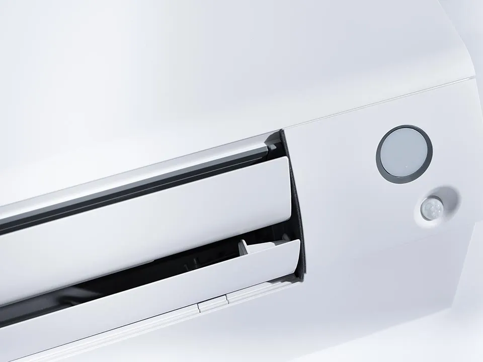 De Daikin Perfera van dichtbij, met de lamellen geopend