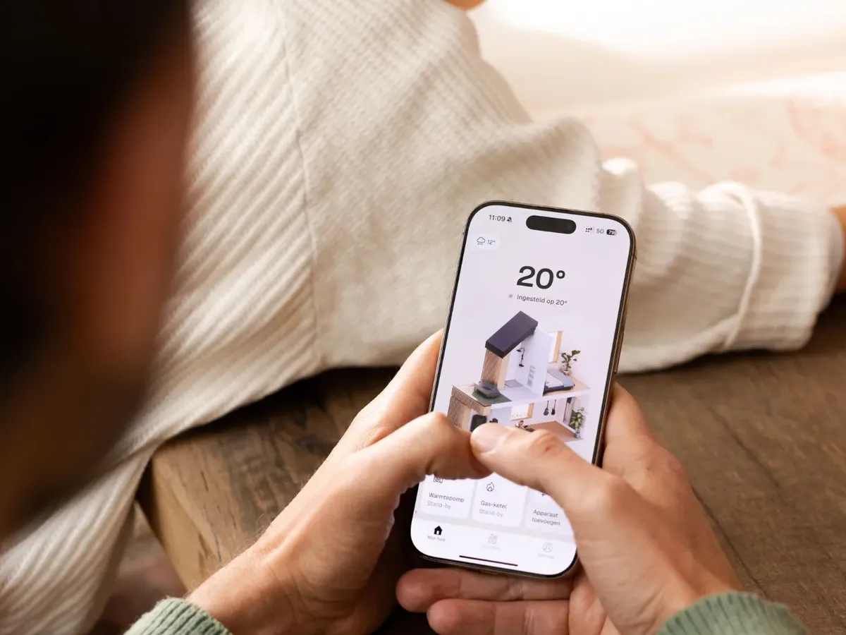 De Weheat-app op een telefoon