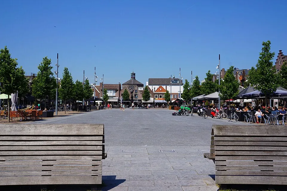 Koemarkt in Purmerend op een zomerdag